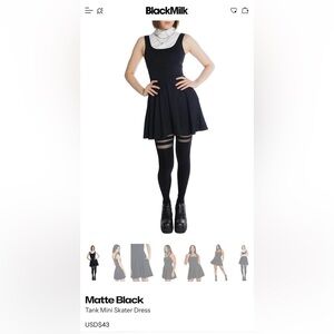 Blackmilk matte tank mini Skater dress.
